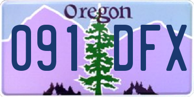 OR license plate 091DFX