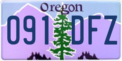 OR license plate 091DFZ