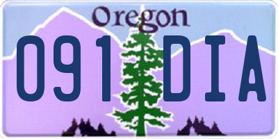 OR license plate 091DIA