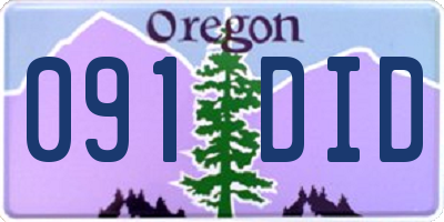 OR license plate 091DID