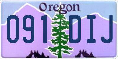 OR license plate 091DIJ