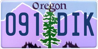OR license plate 091DIK