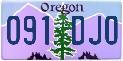 OR license plate 091DJO