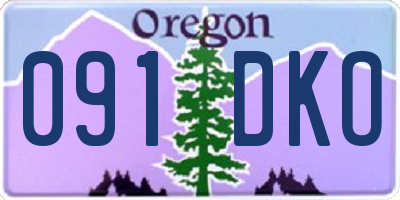 OR license plate 091DKO