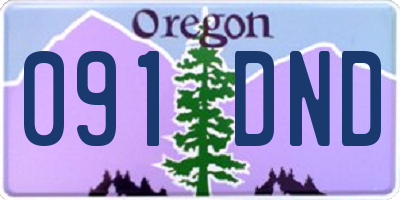 OR license plate 091DND