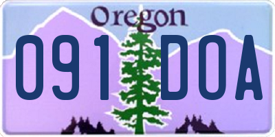 OR license plate 091DOA