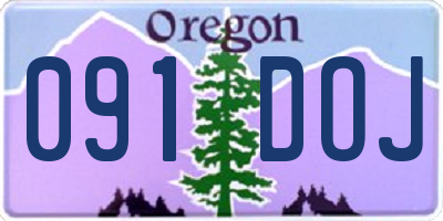 OR license plate 091DOJ
