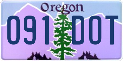 OR license plate 091DOT