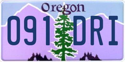 OR license plate 091DRI