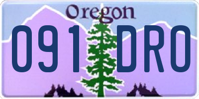 OR license plate 091DRO