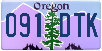 OR license plate 091DTK