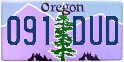 OR license plate 091DUD