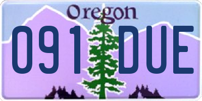 OR license plate 091DUE