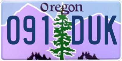 OR license plate 091DUK
