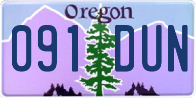 OR license plate 091DUN