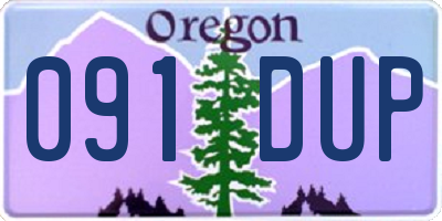 OR license plate 091DUP
