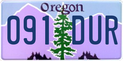OR license plate 091DUR