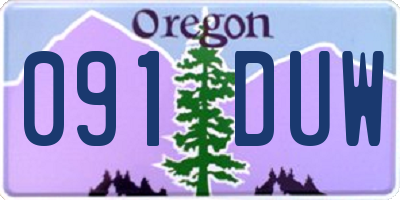 OR license plate 091DUW
