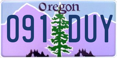 OR license plate 091DUY