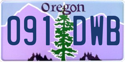 OR license plate 091DWB