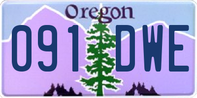 OR license plate 091DWE