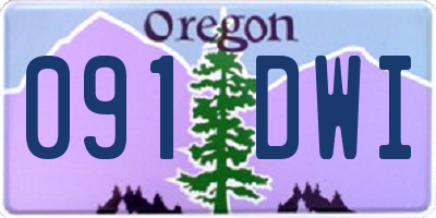 OR license plate 091DWI