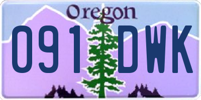 OR license plate 091DWK
