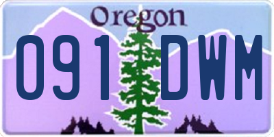 OR license plate 091DWM