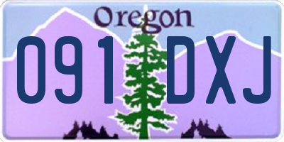 OR license plate 091DXJ