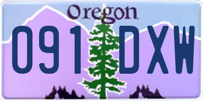 OR license plate 091DXW