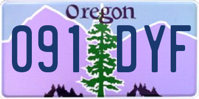 OR license plate 091DYF