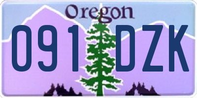 OR license plate 091DZK
