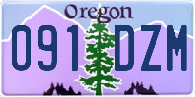 OR license plate 091DZM