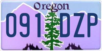 OR license plate 091DZP