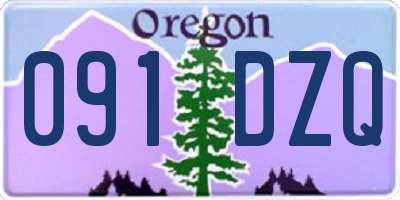 OR license plate 091DZQ