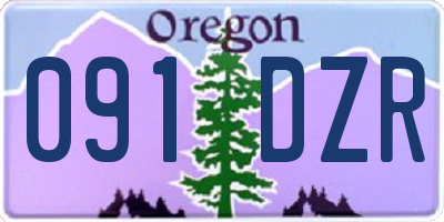 OR license plate 091DZR