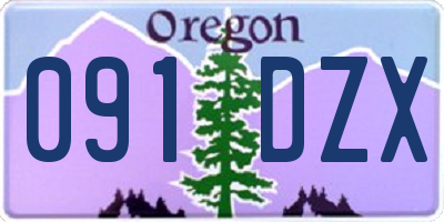 OR license plate 091DZX