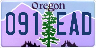OR license plate 091EAD