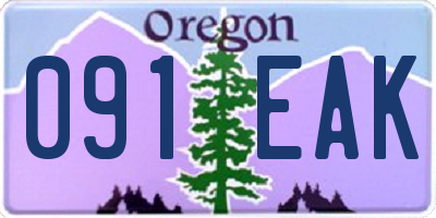 OR license plate 091EAK