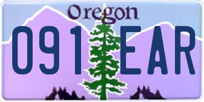 OR license plate 091EAR