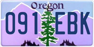OR license plate 091EBK