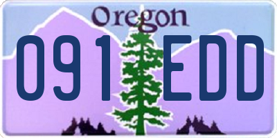 OR license plate 091EDD