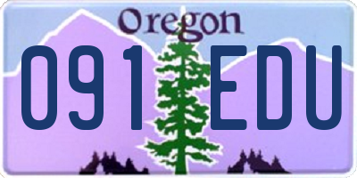 OR license plate 091EDU