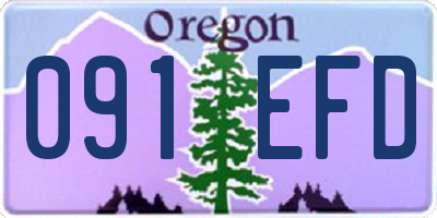 OR license plate 091EFD