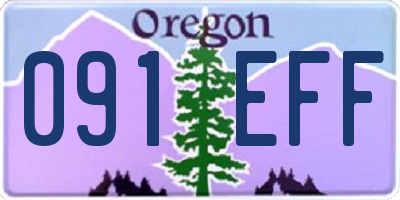 OR license plate 091EFF