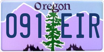 OR license plate 091EIR