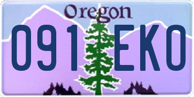 OR license plate 091EKO