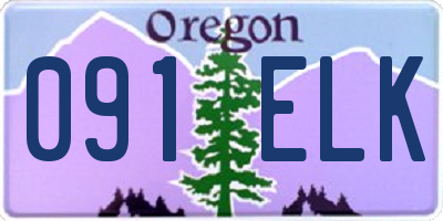OR license plate 091ELK