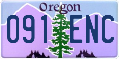 OR license plate 091ENC