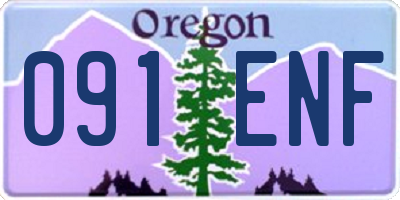 OR license plate 091ENF